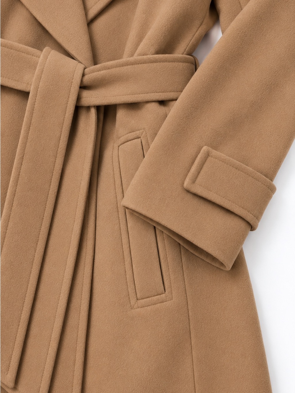 Theory Oaklane Admiral Crepe Belted Trench Coat Camel Size P XS - Picture 5 of 9